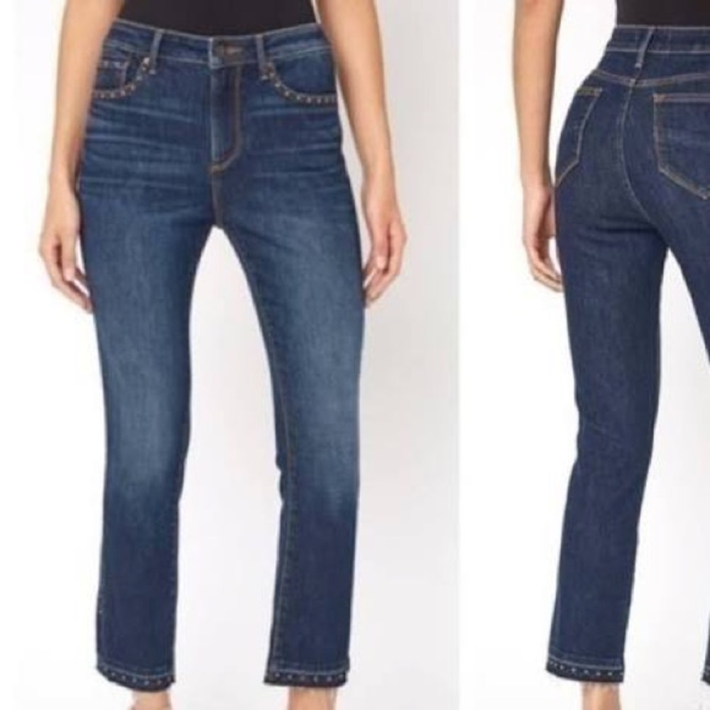 Driftwood Amelia Straight Studded Ankle Jean 26 Waist